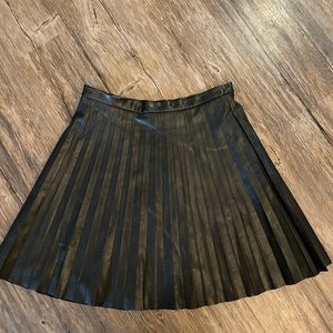 J. Crew faux leather pleated mini skirt